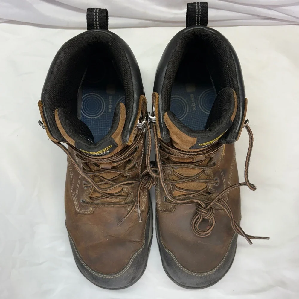 KEEN Mens Brown Leather Steel Toe Work Boots EH Rated Waterproof Size 13‎